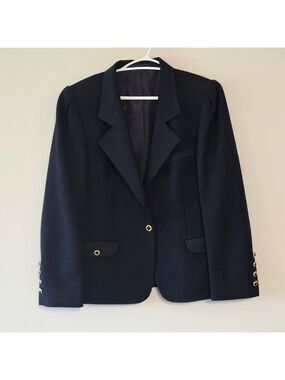 Vintage Delmod tailored blazer with golden buttons color navy size Large